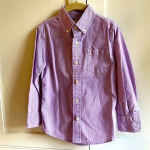 J.Crew Crewcuts Boys' button down shirt in lavender and white stripe, size 4-5